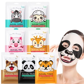 Sheet Masks, Face Masks Set Skincare, Beauty Facial Mask Face Masks Birthday Party Gifts for Women, Kids Girls Skincare - Hydrate, Brighten, Moisturize, Soothe for All Skin Types (Muticolored-7Pcs)