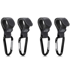 all Kids United® Pram Hook for Nappy Bag Changing Bags Changing Backpack Buggy Hook Baby Backpack with Carabiner Hook and Velcro Fastener (Set of 4)