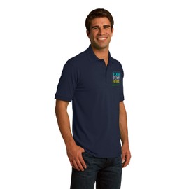 Custom Embroidered Polo Shirts. Core Blend Pique Polo (L, Deep Navy)