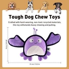 Duuclume Plush Dog Chew Toy for Aggressive Chewers with Crinkle Paper,Tough Resistant Interactive Squeaky Toy for Medium and Large Dogs