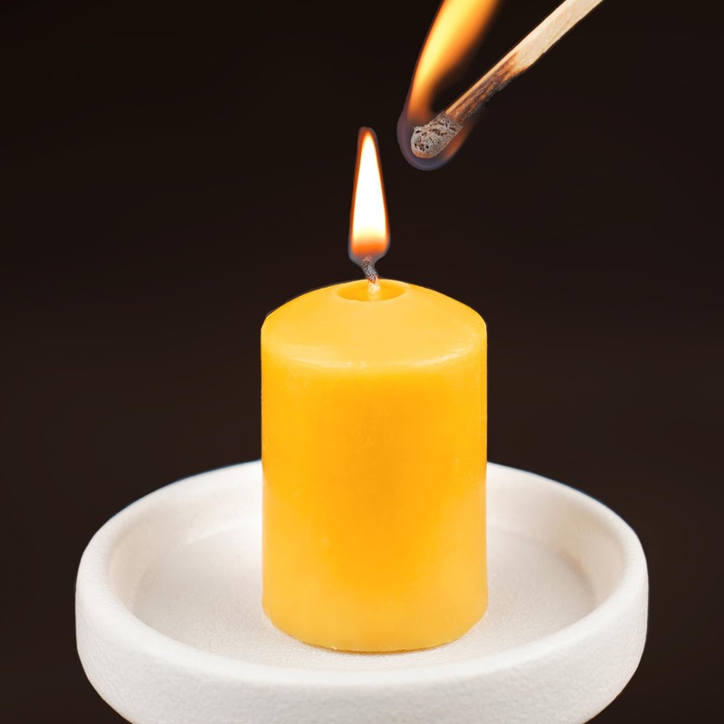 GINITIRI Natural Beeswax Votive Candles,11-12 Hours Unscented Votive Candles Bulk,6