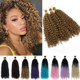 1 Pcs Passion Twist Hair 14 Inch Long Bohemian For Goddness Twist Crochet Braiding Hair Synthetic Fiber Water Wave Crochet Hair Extension Coffee Brown