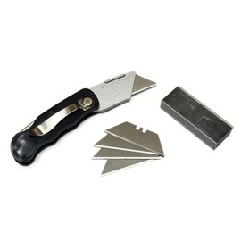 Compact Folding Utility Knife with Extra Blades - CarbonMax Blade with Safe Blade Lock and Pocket Clip, Compact Dual-Lock All-Metal Design