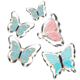 LUBTOSMN Butterfly Cookie Cutter Set-5 Piece-Butterfly Fondant Biscui Cutters