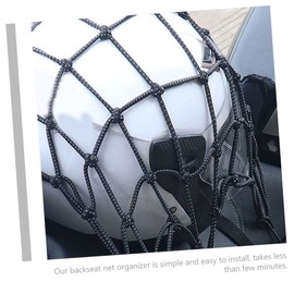 HONMEET Heavy Duty Motorcycle Cargo Net with Elastic Mesh Black Grey Helmet Storage Net with Hooks Stretchy Luggage Bungee Cord for Bike Rear Seat and Helmet Secure Storage
