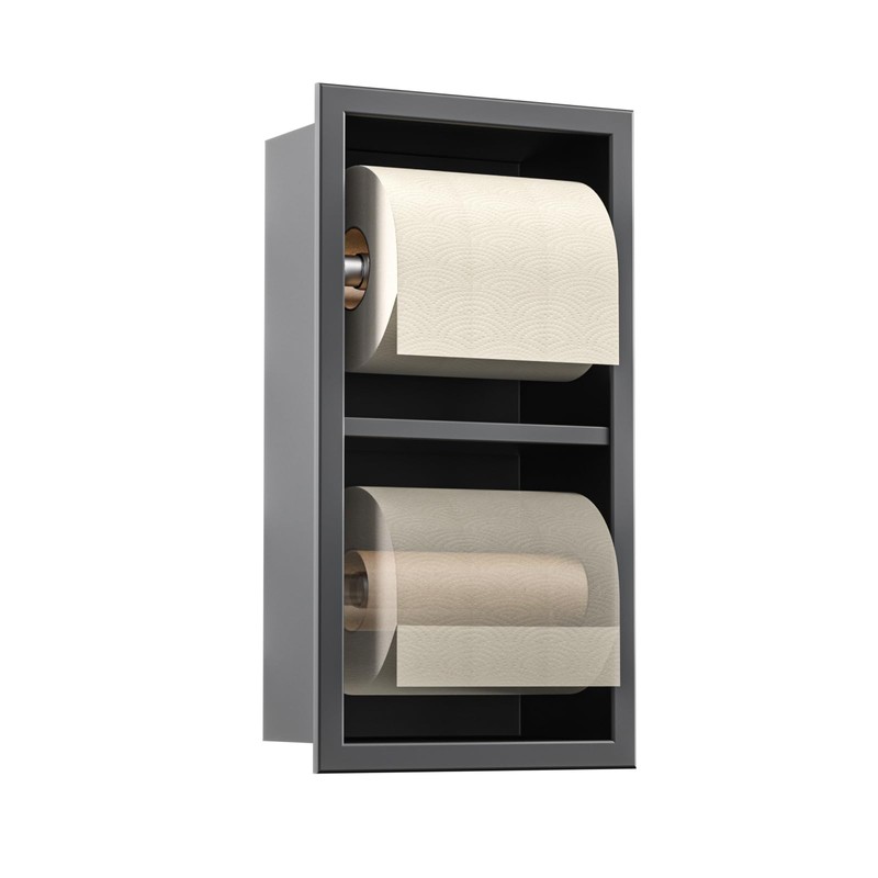 Bernkot Recessed Toilet Paper Holder, Double Roll Toilet Tissue Holder