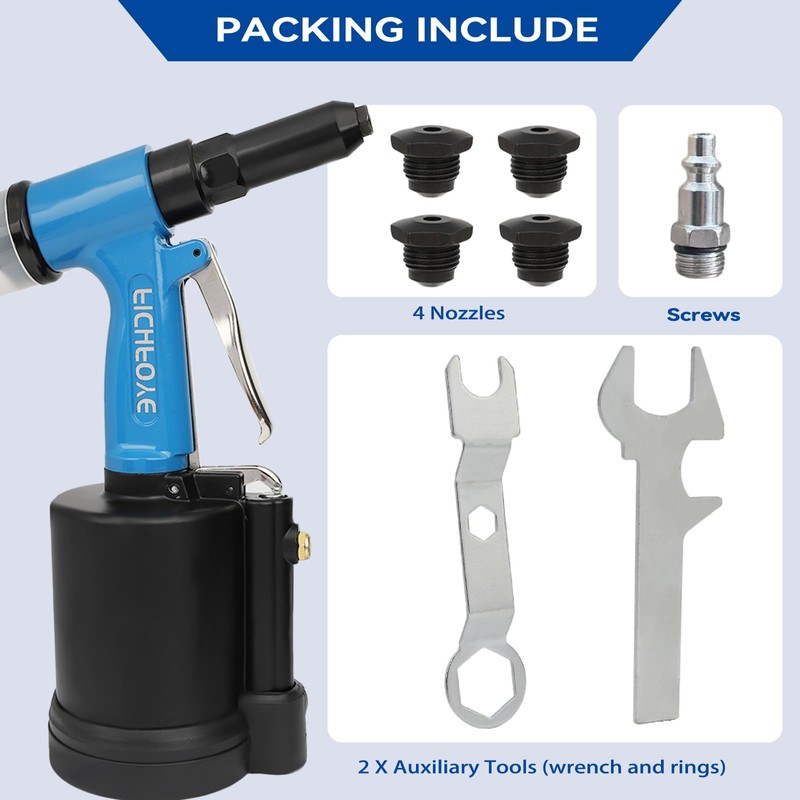 FICHFOYE Heavy Duty Pneumatic Rivet Gun, 3500 lbf Rivet Gun