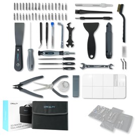 Creality Upgraded 3D Printer Tool Wrap Kit Pro, 74Pcs Includes Deburring Tool, Nozzle Cleaning Tools, Art Knife Set, Tube Cutter, Storage Bag Suitable for 3D Print Removing, Cleaning, Finishing