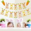 Happy Easter Banner Bunny Carrots Banner Easter Decorations for Indoor