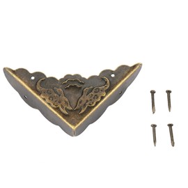 12Pcs Bronze Corner Protector Vintage Decorative Furniture Corner for Wood Case Jewelry Chest Storage Box Feet Legs Corner Protector