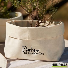 Huuraa Organiser Thank You for the Beautiful Time Hearts Gift 3 Litres Medium Canvas Cotton Thank You for the Beautiful Time Gift Idea