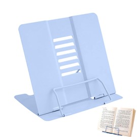 Book Stand, Reading Stand, Adjustable Reading Stand for Reading, 20 x 15 x 18.8 cm, Multifunctional Metal Reading Frame for Office, School, Library, Home (Blue)