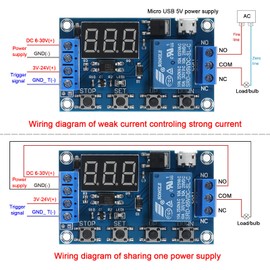 DIANN 2pcs DC 6V-30V Timer Relay Module Trigger Cycle Delay Timer Switch Turn On/Off Relay Module with LED Display Blue