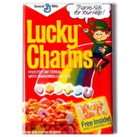 Blue Crab Magnets Lucky Charms with Swirled Marshmallows FRIDGE MAGNET cereal box - 1.75 x 2.75 inches