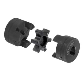 sourcing map 5/8" to 5/8" L075 Flexible 3-Piece L-Jaw Coupling Coupler Set & Buna-N NBR Rubber Spider for Log Splitter Hybrid Equipment