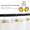 MitoVilla Yellow Shower Curtain Hooks Rings, Gold Metal Shower Hooks