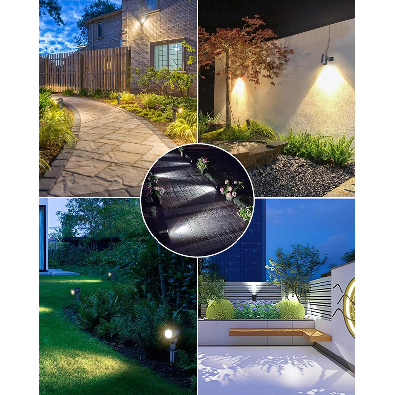 CLY 6 in 1 Solar Spot Lights Outdoor, 2700K Warm