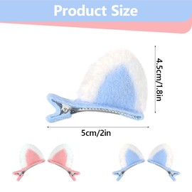 KEQAR 2 Paare Katzenohren-Haarspangen, Mädchen-Haarspangen, süße Katzen-Haarspangen, niedliche Haar-Accessoires, Ponyspangen