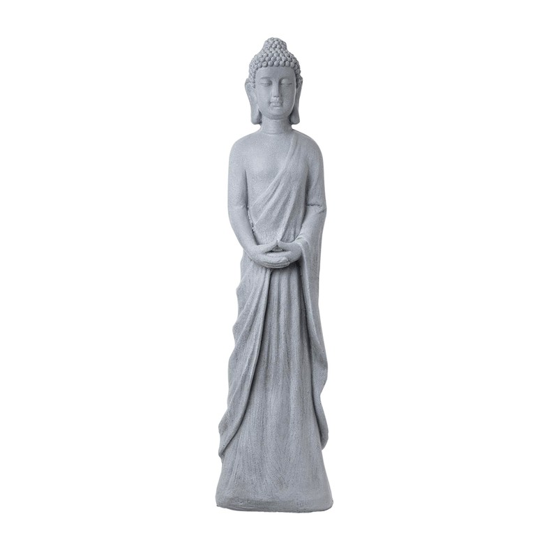 Alpine Corporation 32" Tall Cement Standing Buddha Outdoor Garden Statue,