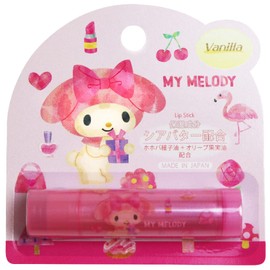 Santan Sanrio My Melody Lip Balm, Vanilla Scent, 0.08 oz (2 g), Moisturizing, Popular, Shea Butter, Character, Lip Cream, Cute, Children's Gift
