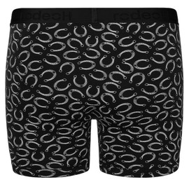 RODEOH SHIFT FTM 6" Cotton Boxer Packer Underwear | Mid-Rise | Booty & Thigh Coverage | Interior Side Pocket, HORSESHOES S