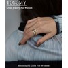 TOSGMY Gold Silver Rings for Women Non Tarnish 18K Gold