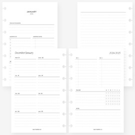 Mini Happy Planner 2025 Week on Two Pages Weekly Planner Insert Agenda Refill for 7-Discs Notebook 4.6 x 7 (Weekly with Tracker)