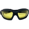Yellow Motorcycle Riding Goggles: Night Vision Nighttime Riding Goggles"No Foam"