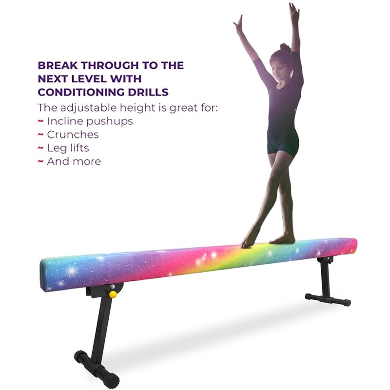 86 York 6ft/8ft Gymnastics Balance Beam, High and Low Floor