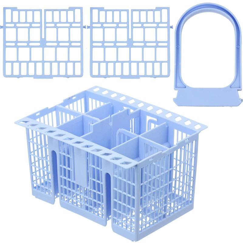SPARES2GO Cutlery Basket Cage for Indesit Dishwasher (Light Blue)