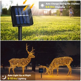 SIMSPEAR 32M/104Ft Solar String Lights Outdoor Garden, 300LED Solar Fairy Lights Outdoor Garden, 8 Modes Copper Wire Solar Garden Lights, Solar Lights Outdoor Garden for Patio Yard Party Christmas