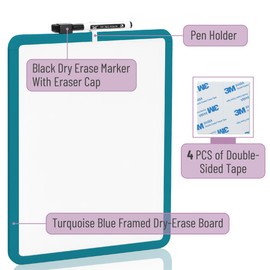 Mr. Pen- Dry Erase Board, 14” x 11” with a Black Dry Erase Marker, Small Mini White Board for Students, Back to School Supplies