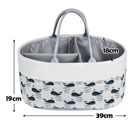 Lemonfilter Baby Diaper Caddy, Nursery Organizer & Car Storage Bag for Baby Diapers and Wipes, Baby Storage Basket with Handle, Changing Table Organizer for New Parents, Ideal Gift for Baby Shower