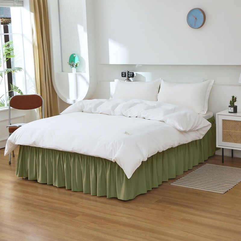 MEILA Full Bed Skirt, Wrap Around Ruffle Bed Skit for