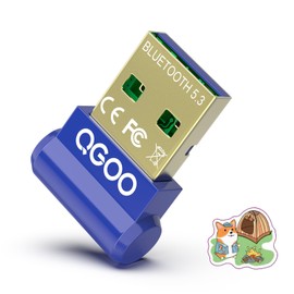 USB Bluetooth Adapter for PC - QGOO Bluetooth Dongle 5.3 EDR, Wireless Bluetooth Receiver for Desktop Computer Laptop Bluetooth Windows 8.1/10/11（blue-031）