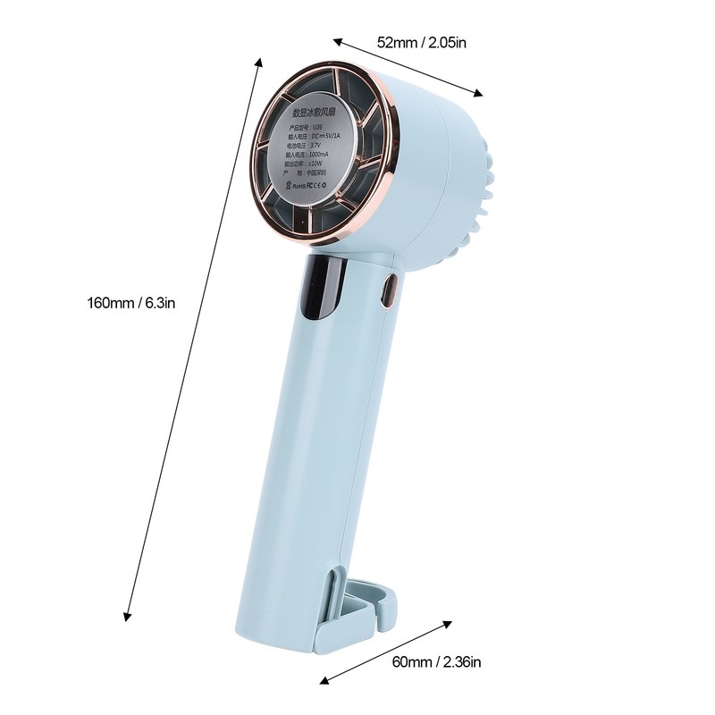 Semiconductor Refrigeration Hand Fan Digital Display Mini Handheld Fan with