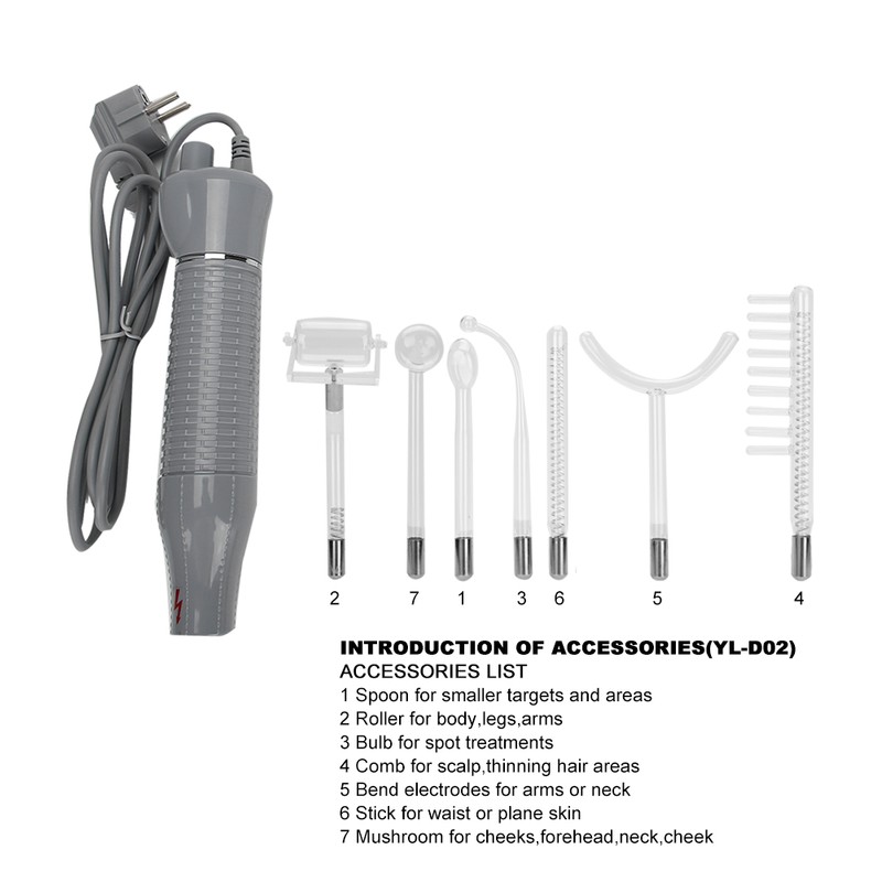 7pcs / Set High Frequency Electrotherapy Instrument Ozone Electrotherapy RodEU