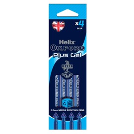 Helix Oxford Plus Gel Pens (x4 Pack Blue Ink) with Plastic Free Packaging