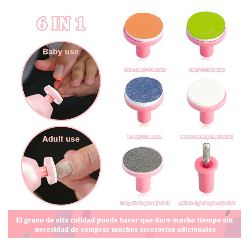 6 En 1 Kit Lima De Uñas Eléctrica Portátil Para