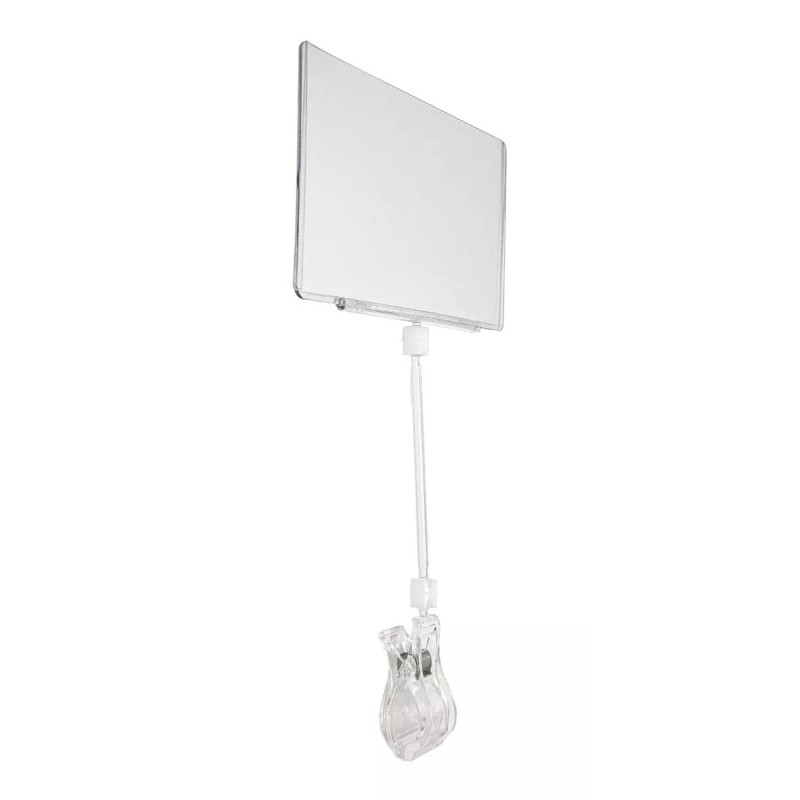 Exhivit Pinza Acrilico C/ Protector Y Extensión Porta Grafico 5