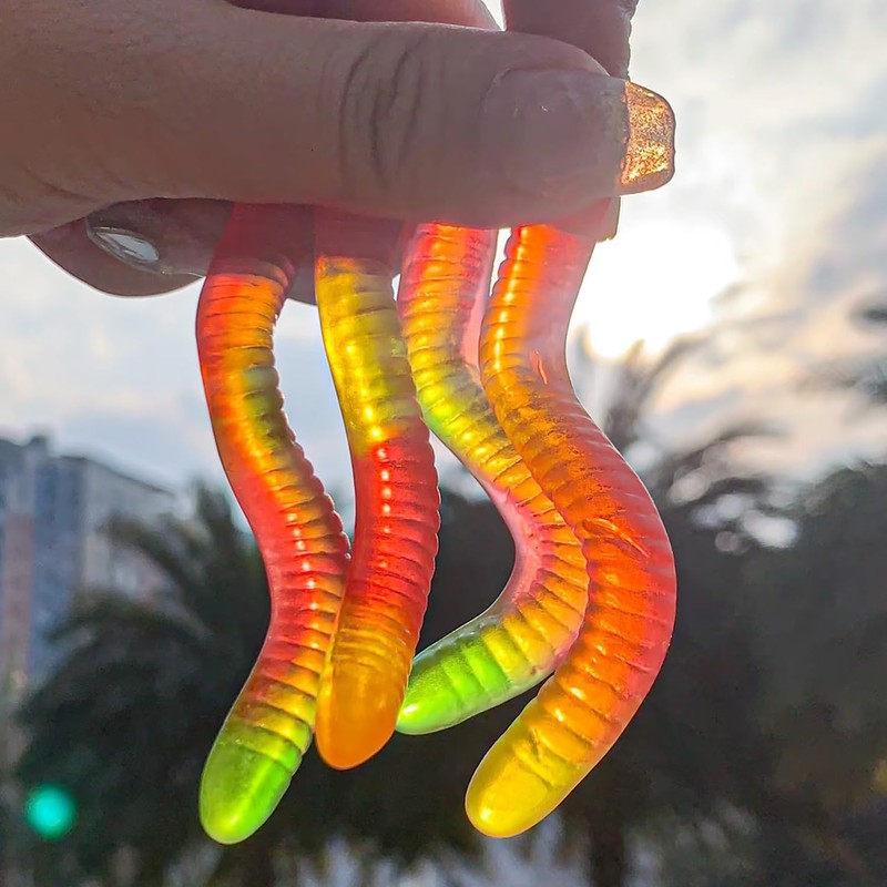 EPYHREHM Silicone Gummy Worm Molds For Chocolate Candy Set Of