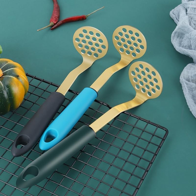 Mini Potato Mashers,Gold Color Mini Avocado Masher with Non Slip