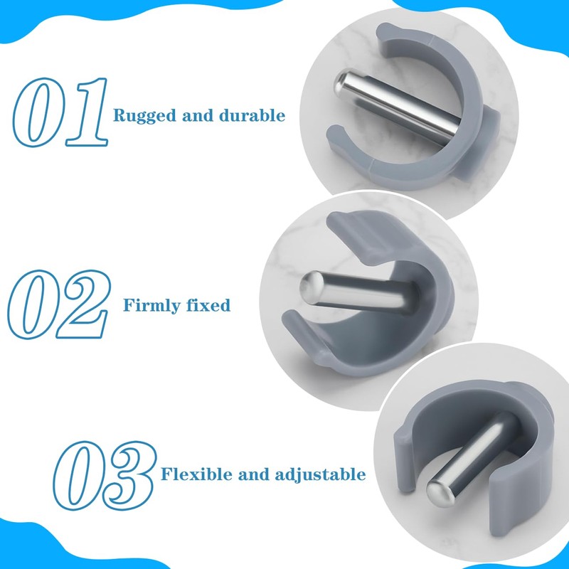 Replacement Clips Locking for Assembly Toilet Safety Rails,2-Pair C-Type Clamp