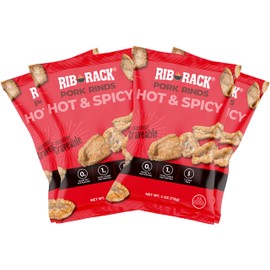 Rib Rack Pork Rinds, Hot & Spicy - 4 x 4oz