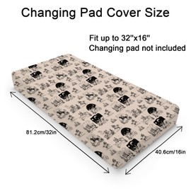 Vintage Western Cowboy Diaper Baby Changing Pad Covers for Boy Girl 32''x16'' Cowboy Horse Cactus Desert Moon Night Fitted Change Table Sheets Comfort Soft Breathable Nursery Baby Changing Table Mats