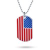 Bling Jewelry Stainless Steel Patriotic USA Flag Dog Pendant on