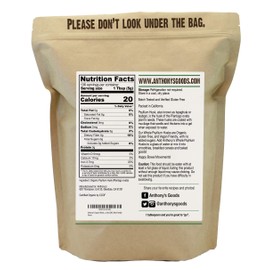 Anthony's Organic Whole Psyllium Husks, 1.5 lb, Dietary Fiber, Gluten Free, Non GMO, Keto Friendly