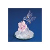 Diamond2Deal Hummingbird and Pink Porcelain Rose Handcrafted Glass Figurine