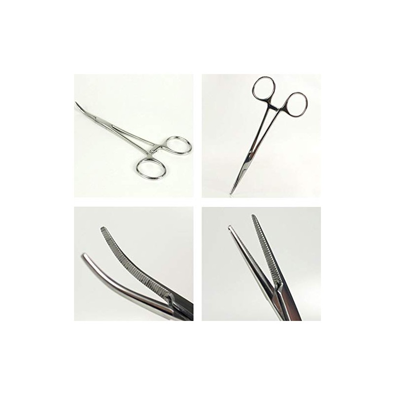 Fishing Hemostat Locking Clamps Tweezers Stainless Steel Curved Tip