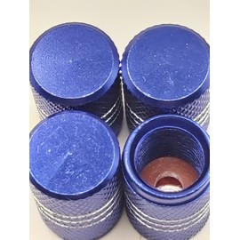 Unbranded Set of 8 Blue Tire Valve Stem Caps For Car, Standard Fitting #86